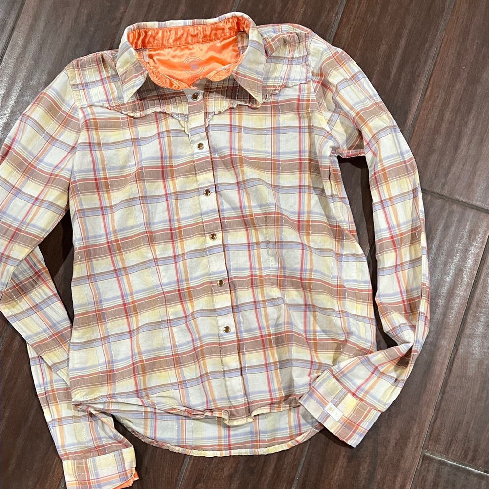 Plaid Button-Up Women's Top